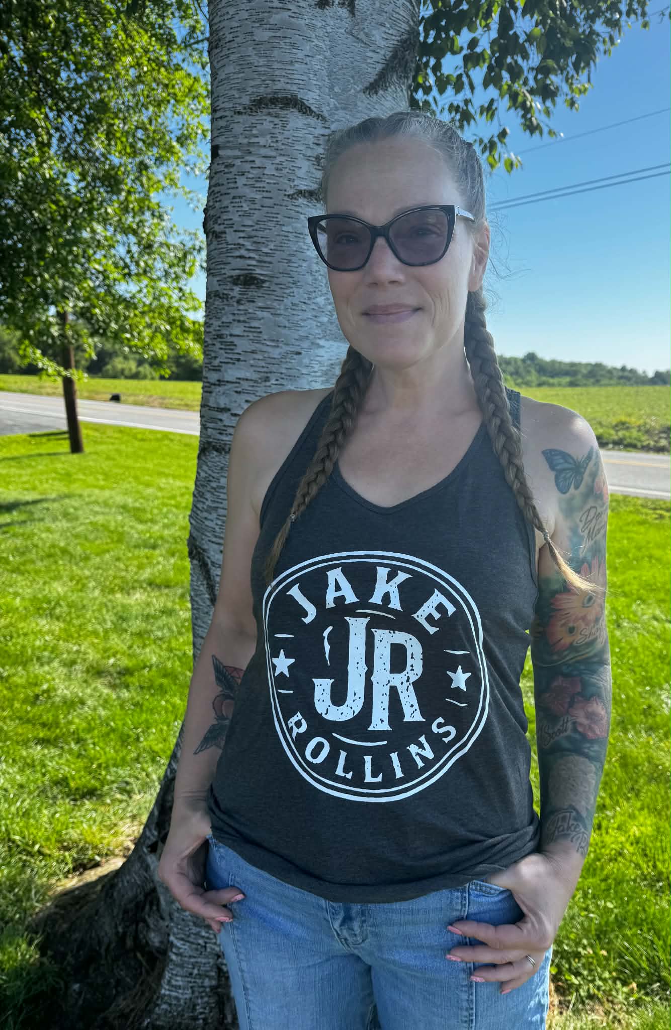Jake Rollins Circle Logo Racerback Tank